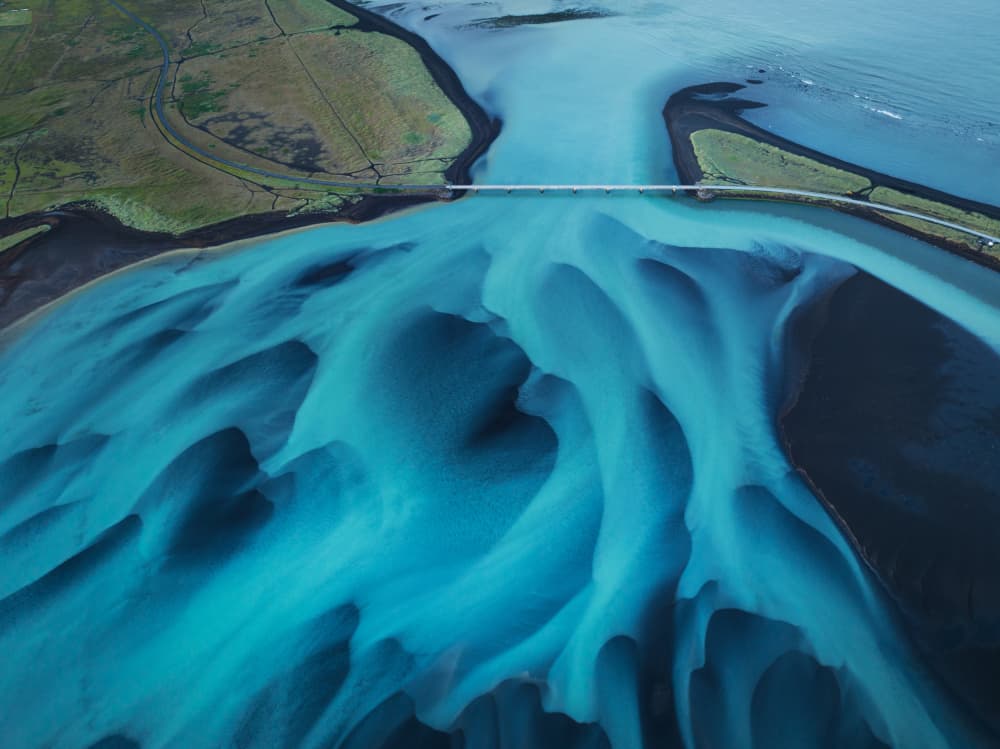 Braided Blue River Delta by Karol Nienartowicz — canvas wall art