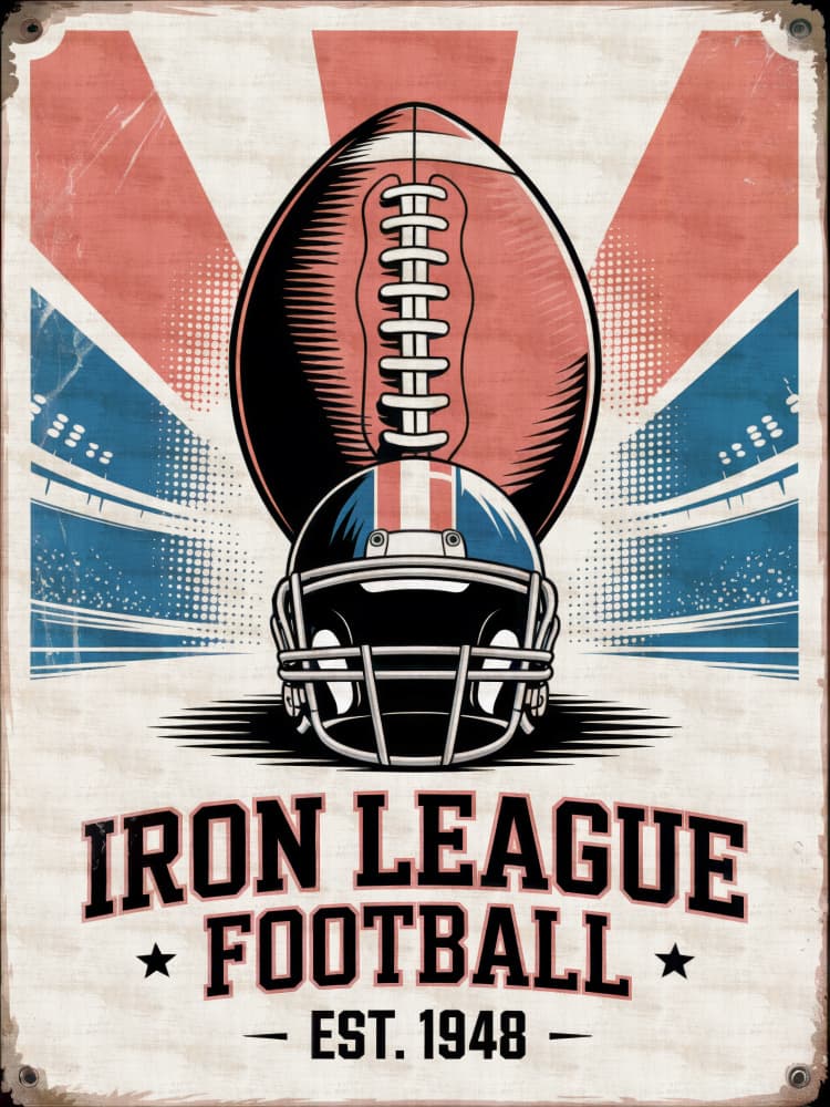 Vintage Football Helmet by Andreas Magnusson — canvas wall art