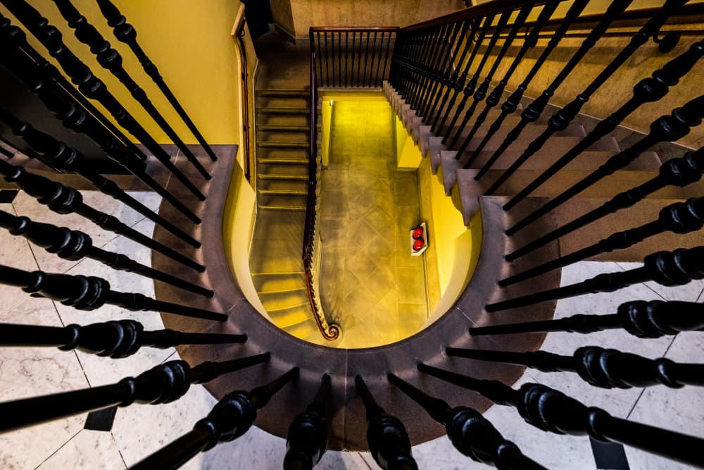Elegant Winding Stairs by Michiko Ôtomo — canvas wall art