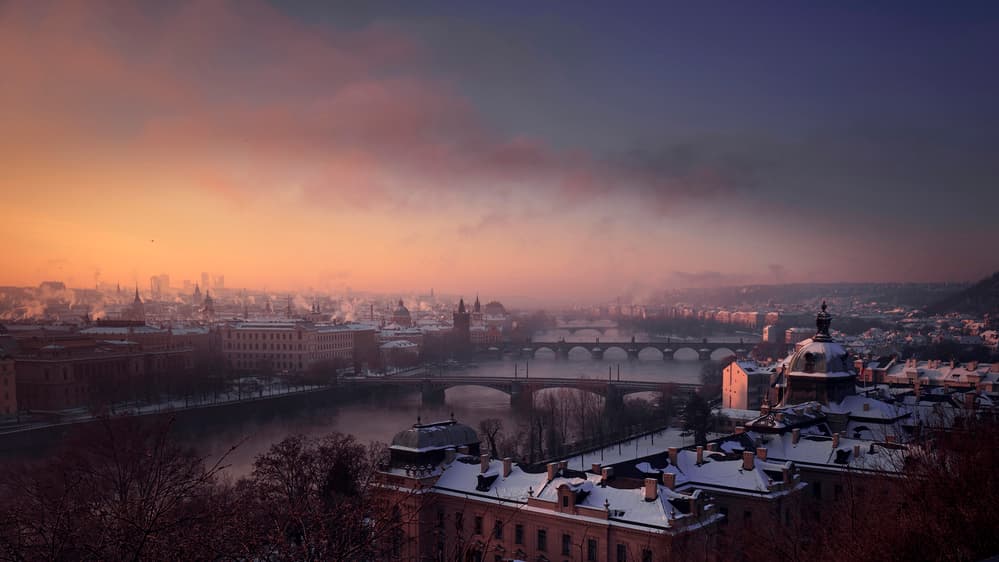 Prague Winter Morning by Martin Froyda — canvas wall art