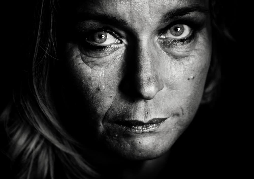 Intense Black White Portrait by Christine Lebrasseur — canvas wall art