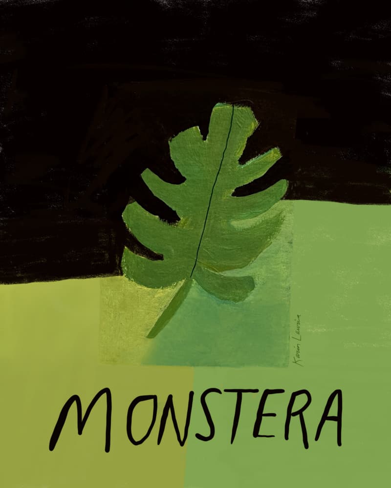 Monstera Green Abstract by Karin Lauria — canvas wall art