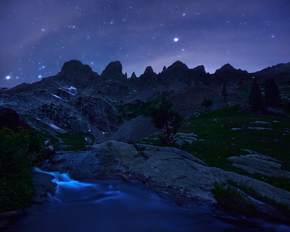 Glowing Alpine Night by Mei Xu — canvas wall art