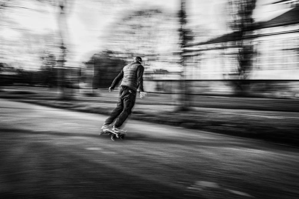 Street Skater Blur by Eiji Yamamoto — canvas wall art