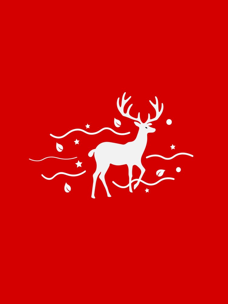 Elegant Winter Stag by Baobab Print store — canvas wall art