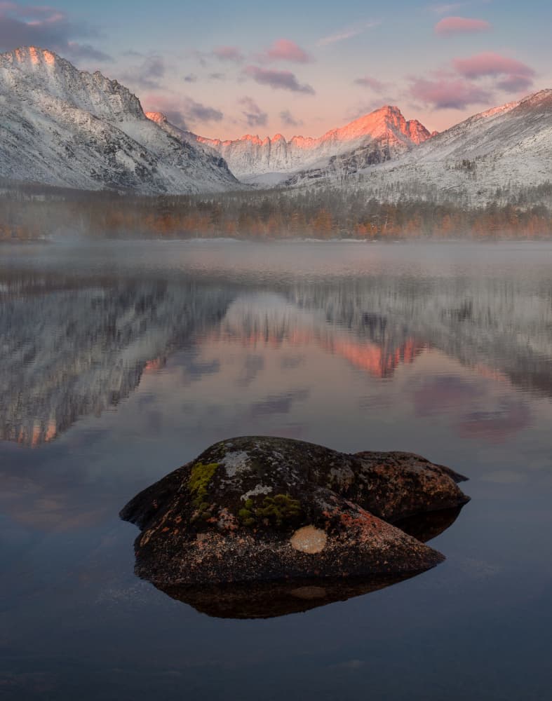 Misty Mountain Reflection by Valeriy Shcherbina — canvas wall art