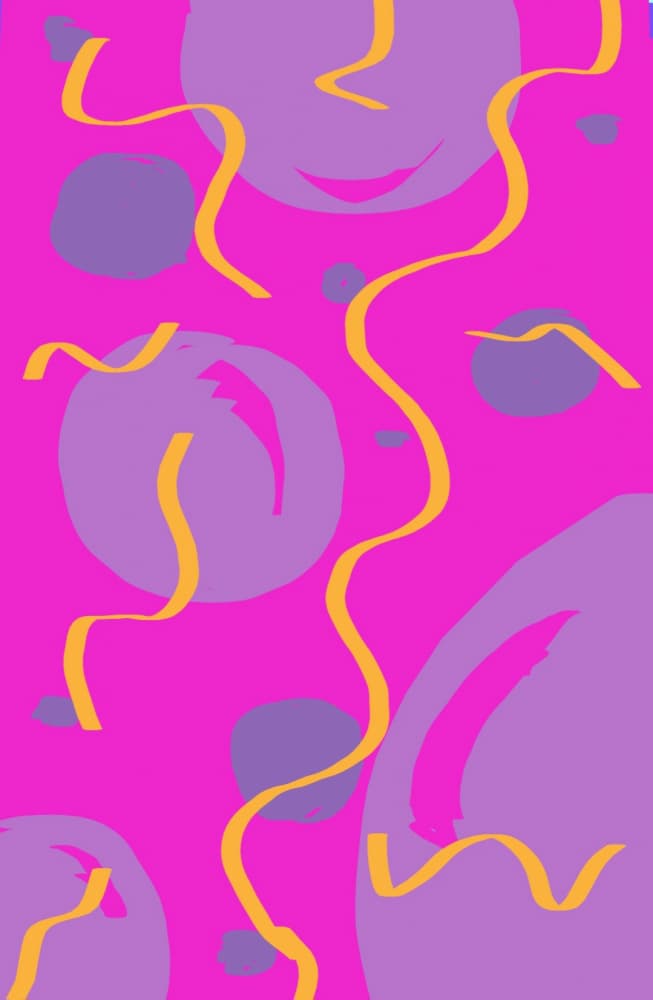 Playful Pink Purple Abstract by Olea Huuska — canvas wall art