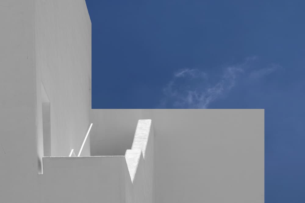 White Walls Blue Sky by Ibrahim Nabeel — canvas wall art
