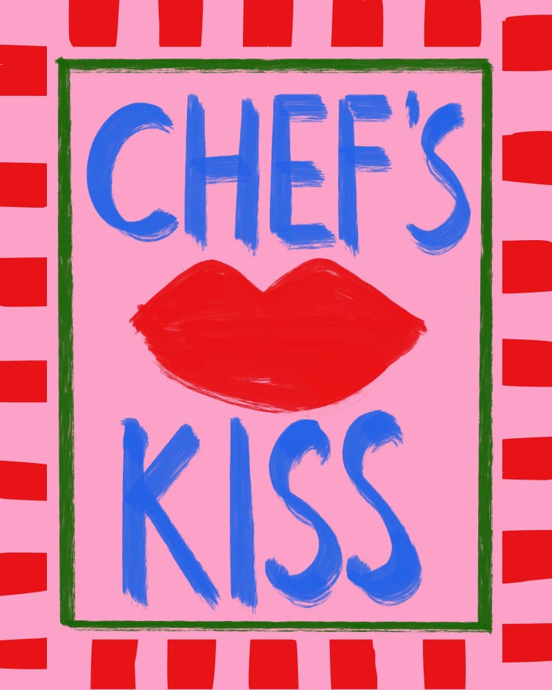 Chef's Kiss Lips by Petra Lizde — canvas wall art