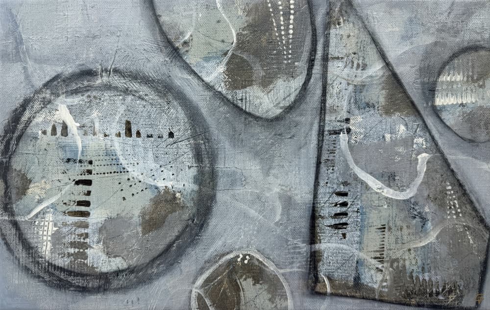 Textured Grey Shapes by Carolina Gårdheim — canvas wall art