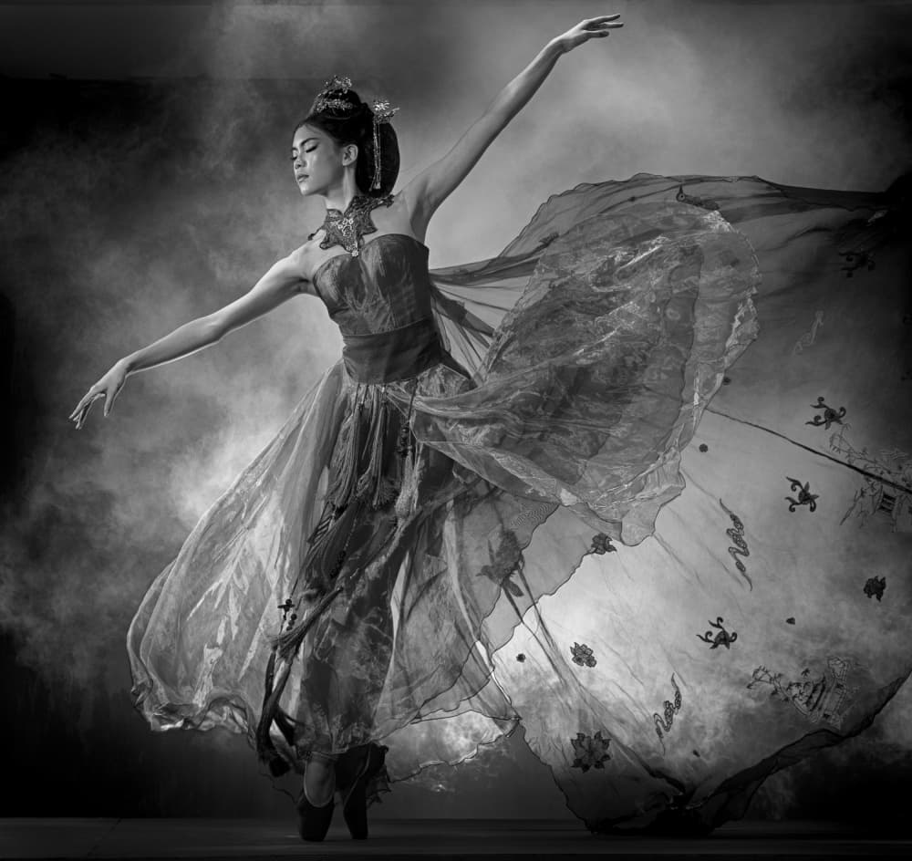 Elegant Chinese Ballerina by Angela Muliani Hartojo — canvas wall art