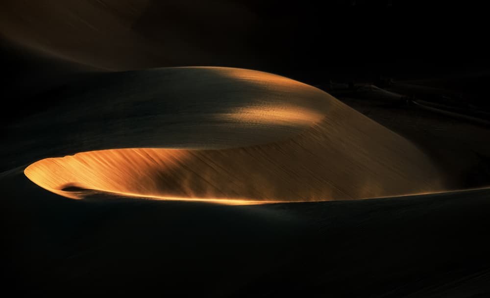 Golden Sand Curves by Babak Mehrafshar — canvas wall art
