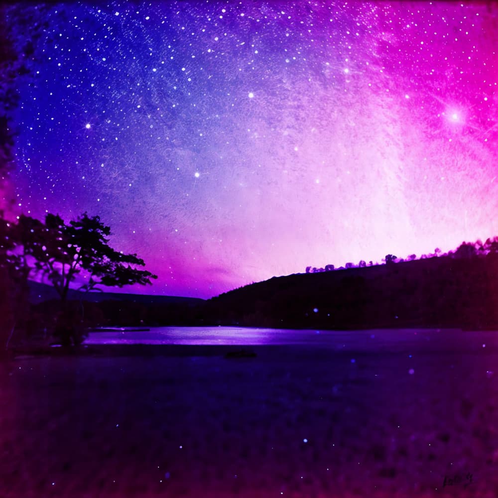 Vibrant Starry Lake Night by Cicero Spin — canvas wall art