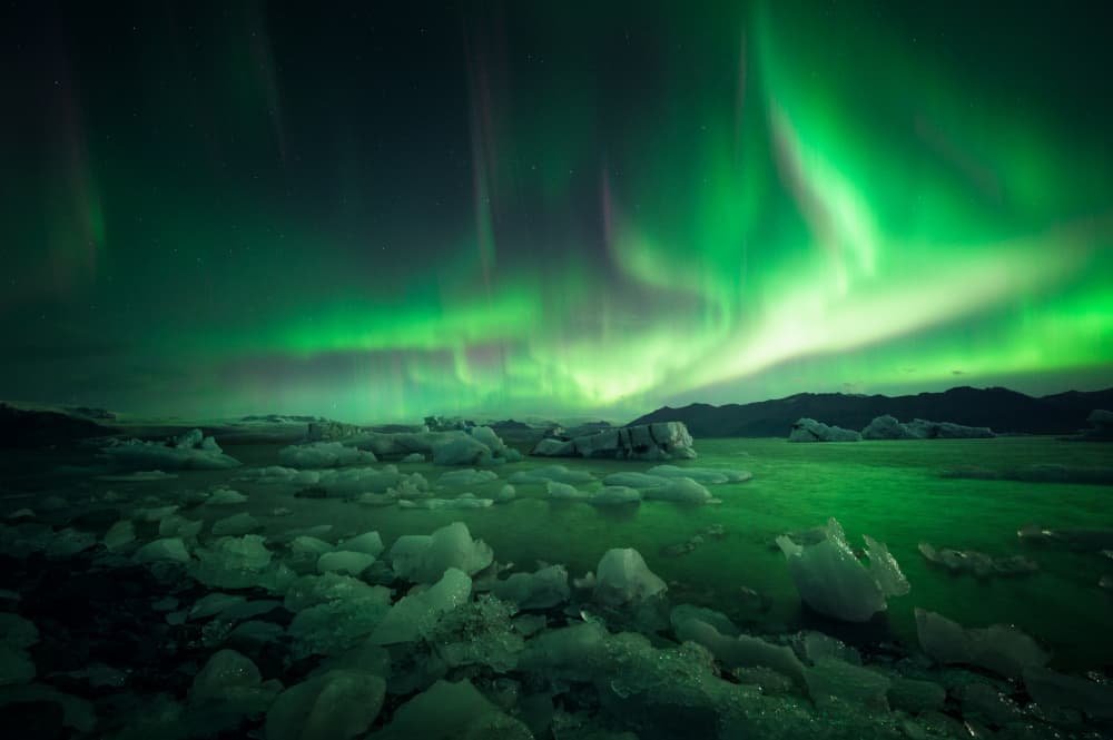 Green Aurora Night Sky by David Martin Castan — canvas wall art