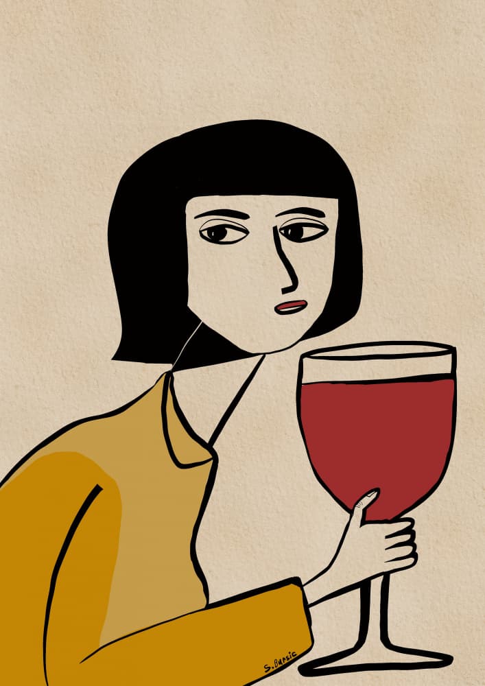 Thoughtful Wine Moment by Sharyn Bursic — canvas wall art