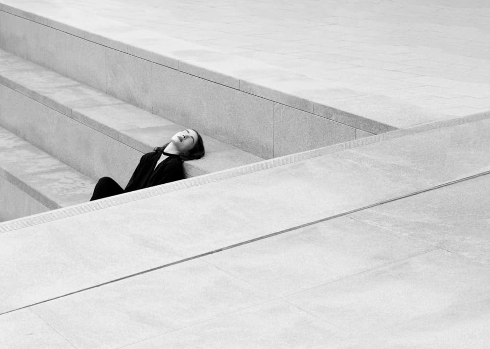Woman Relaxing Modern Steps by alizolghadri93 — canvas wall art