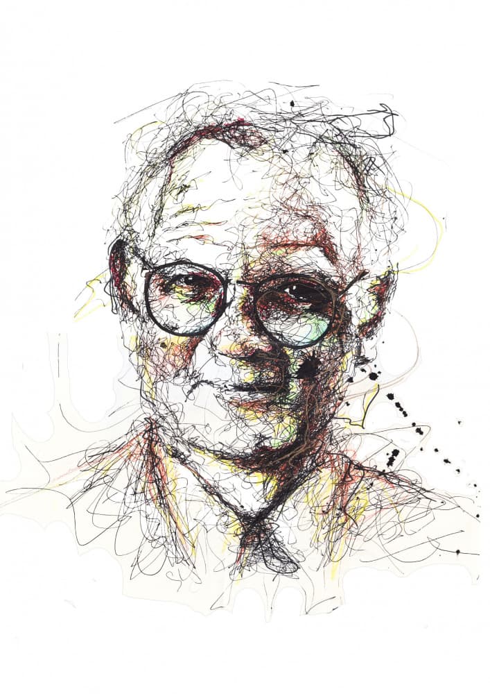 Expressive Scribble Portrait by Kiarra B — canvas wall art