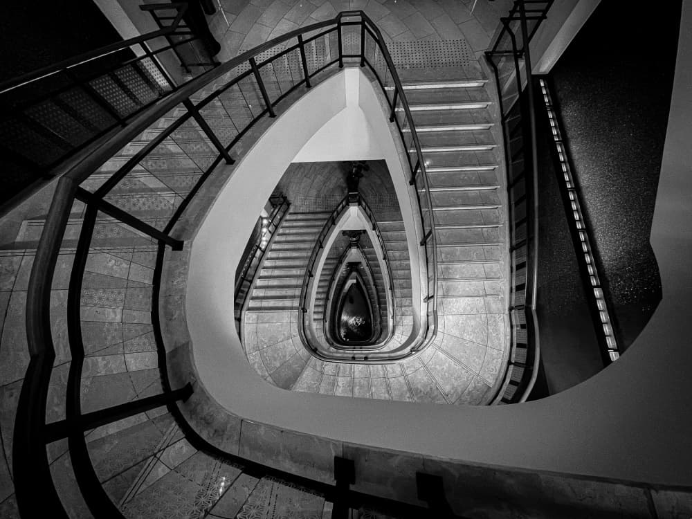 Infinite Spiral Staircase by KIMIO KOBAYASHI — canvas wall art
