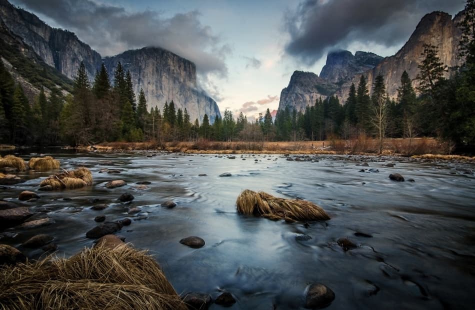 Yosemite Valley River Flow by Naphat Chantaravisoot — canvas wall art