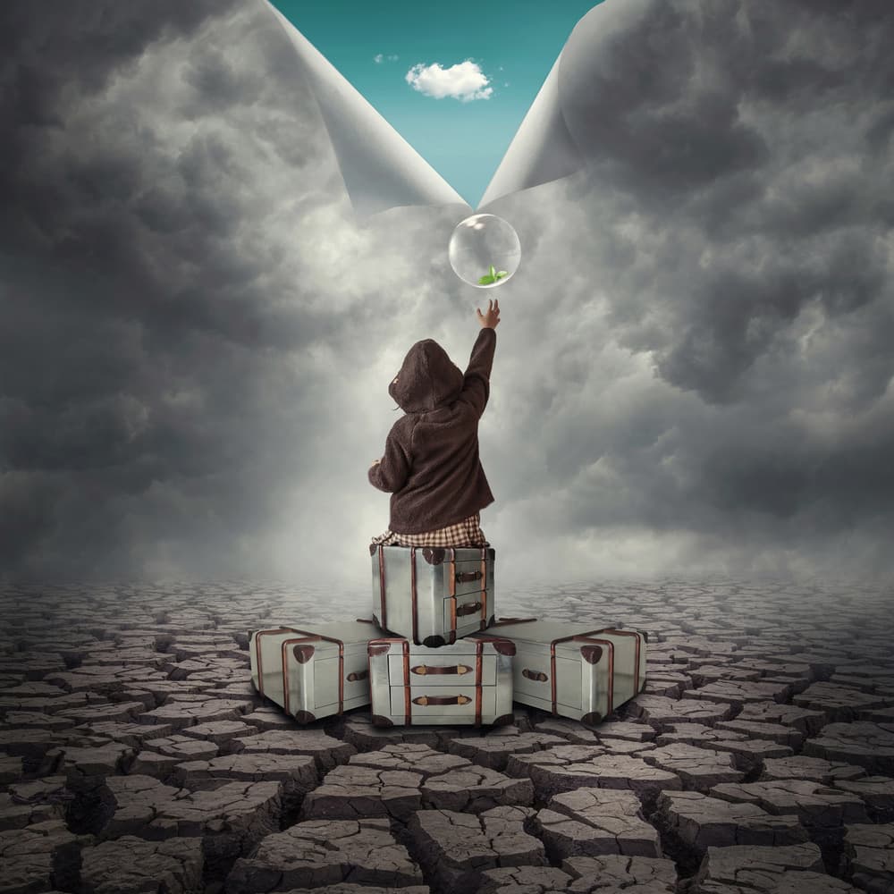 Child's Hopeful Dream by hardibudi — canvas wall art
