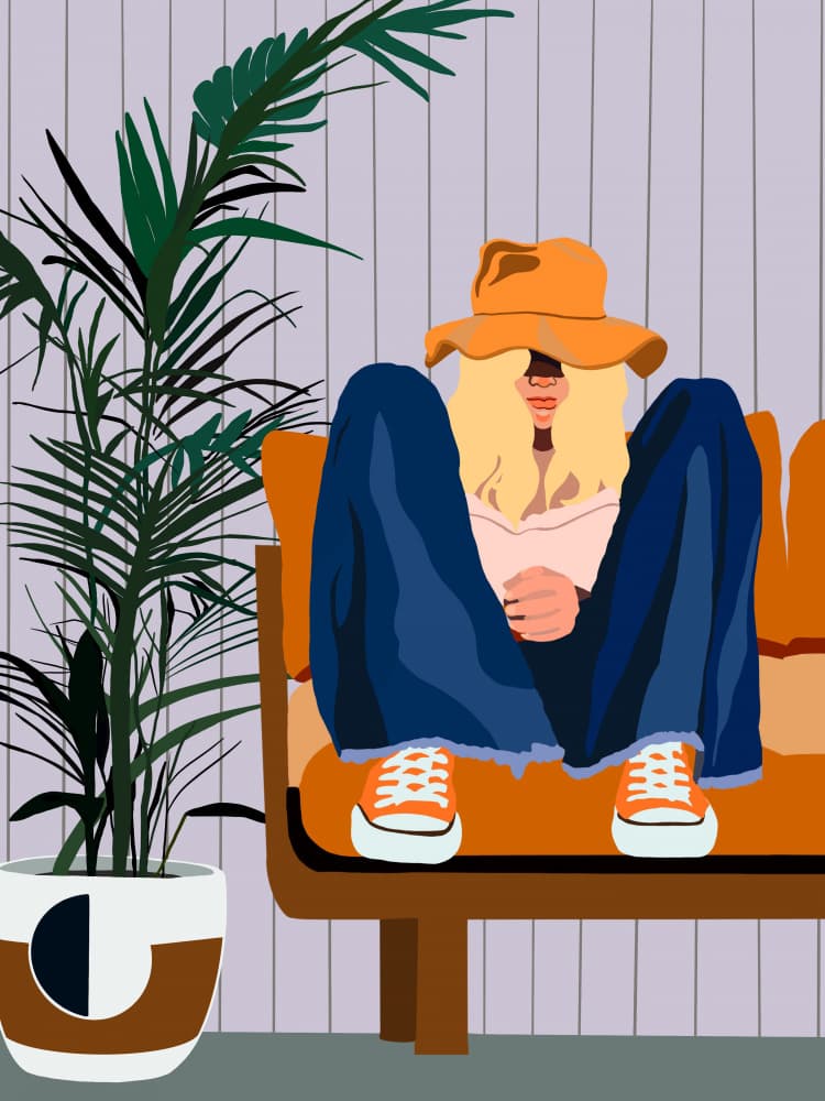 Retro Lounge Vibes by Emel Tunaboylu — canvas wall art
