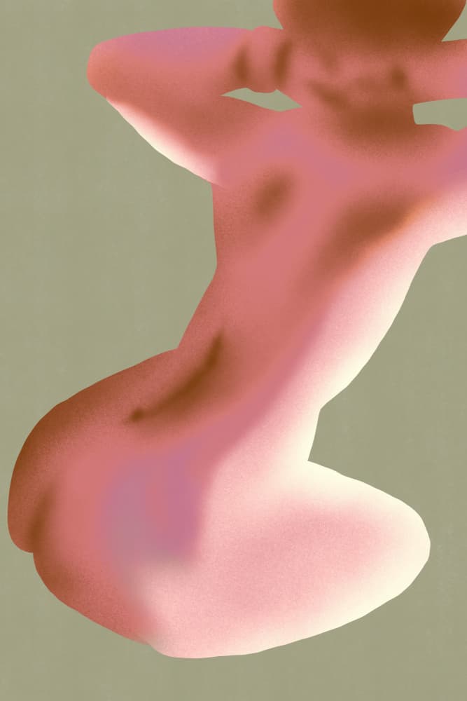 Serene Pink Nude by Little Dean — canvas wall art