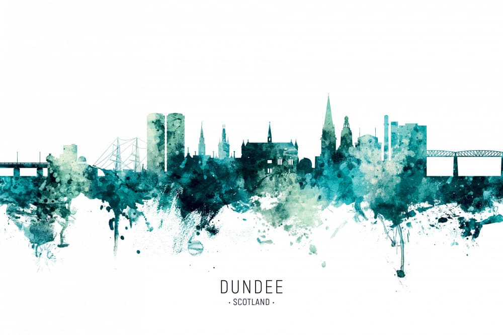 Dundee Watercolor City by Michael Tompsett — canvas wall art