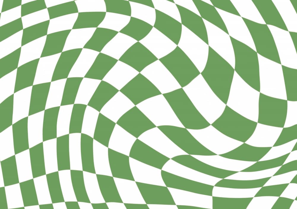 Warped Green Checkerboard by Sharyn Bursic — canvas wall art