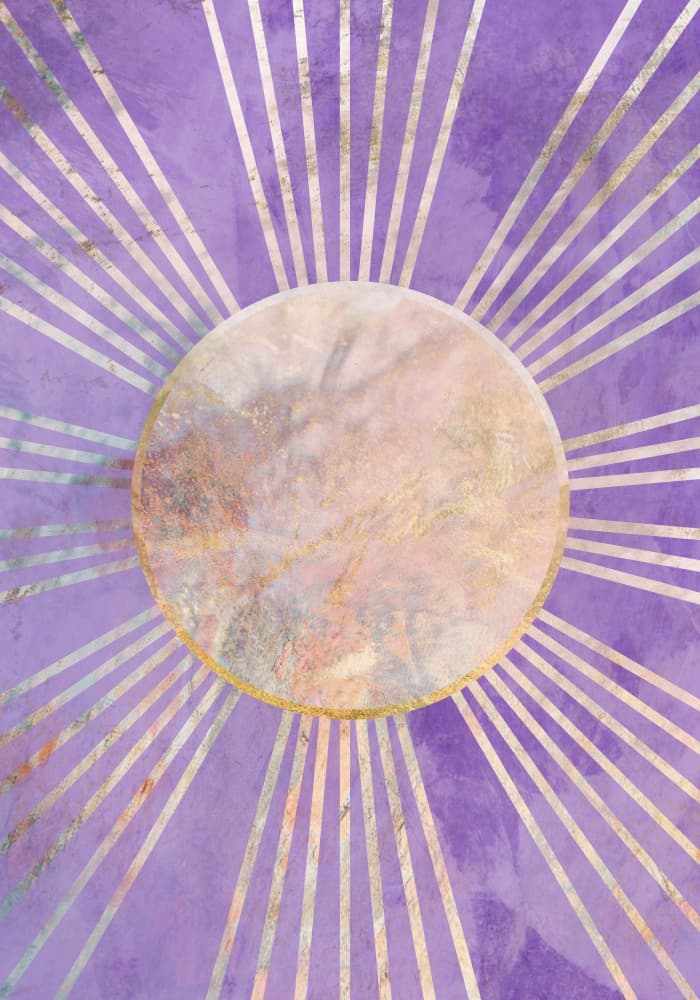 Radiant Purple Sunburst by Sarah Manovski — canvas wall art
