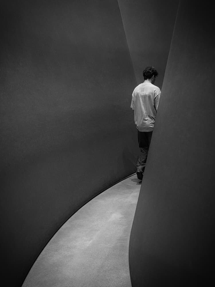 Man in Dark Passage by Karin Kilb — canvas wall art