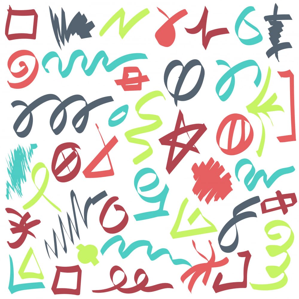 Colorful Abstract Doodles by Marika Barsrsind — canvas wall art