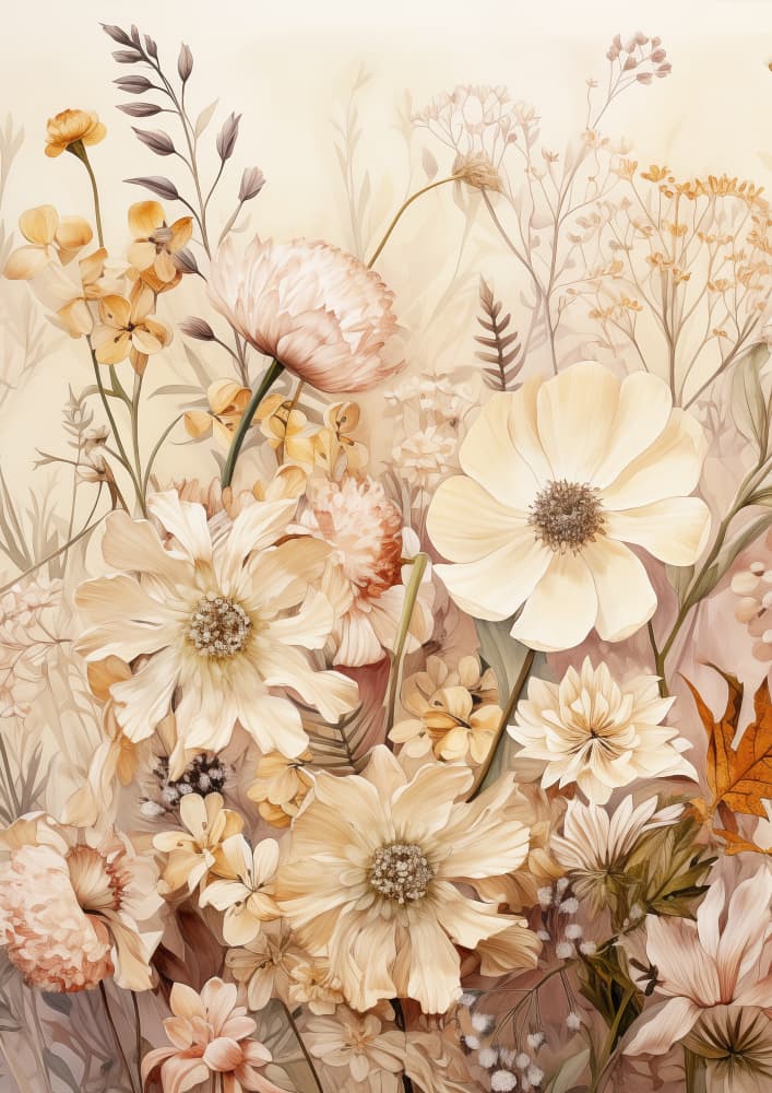 Warm Floral Garden by Lila & Lola — canvas wall art