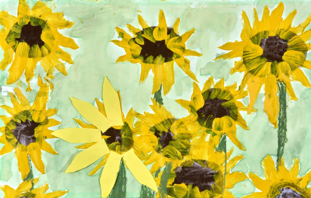 Cheerful Yellow Sunflowers by Dale Hefer — canvas wall art