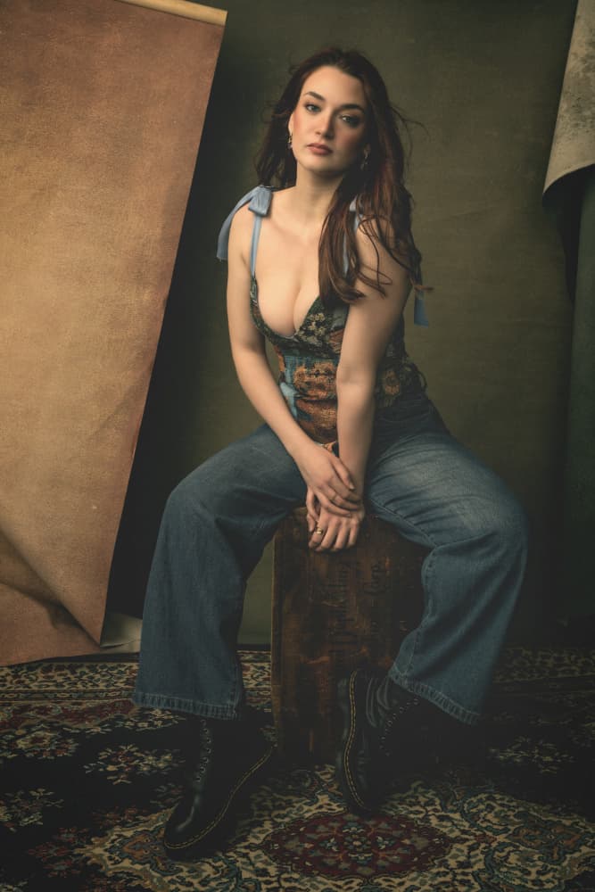 Portrait in Denim by Deming W — canvas wall art
