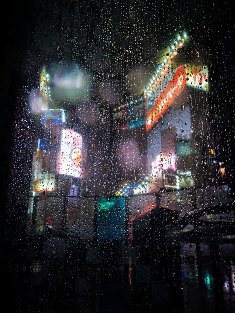 Neon City Rain by Lorenzo Luca Andriani — canvas wall art