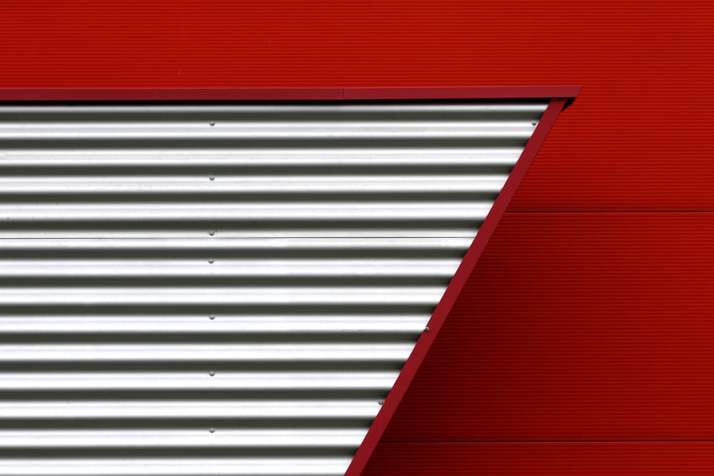 Red Metal Geometry by Hans-Wolfgang Hawerkamp — canvas wall art