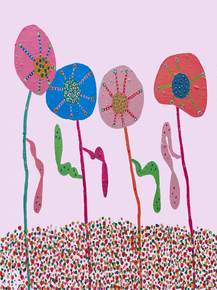 Playful Garden Flowers by Helen Joynson — canvas wall art