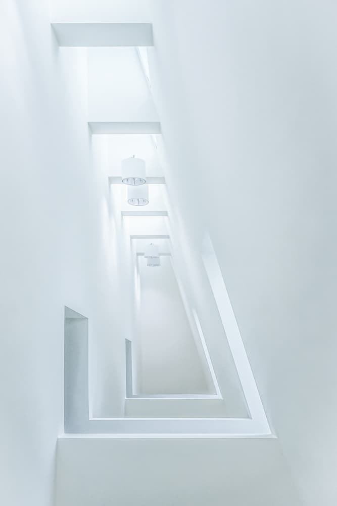 Serene Minimalist Stairwell by Linda Wride — canvas wall art