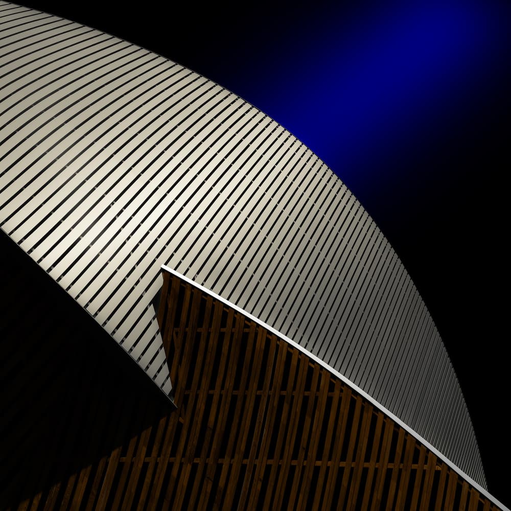 Curved Slatted Facade by Marc Huybrighs — canvas wall art