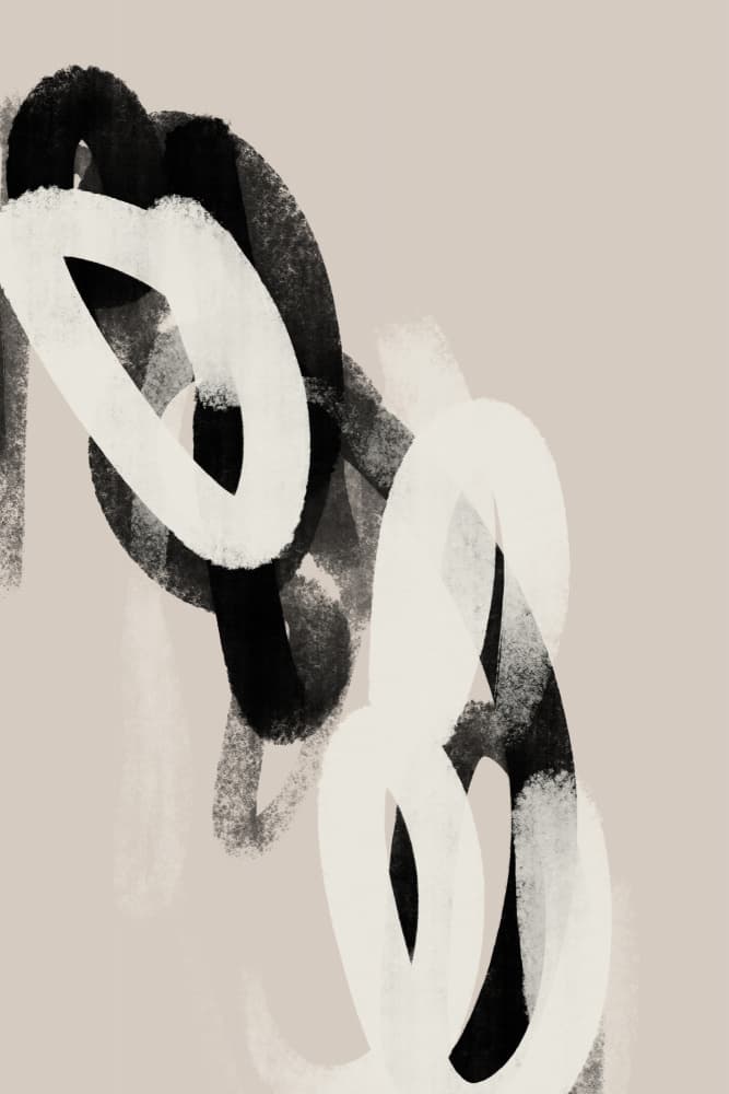 Monochrome Loops by uplusmestudio — canvas wall art