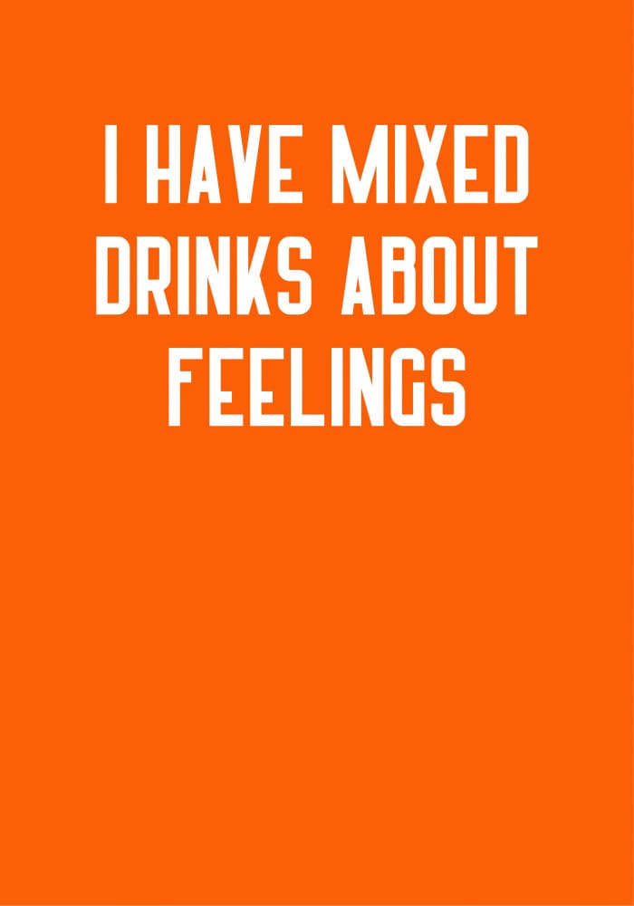 Funny Feelings Drinks Quote by Athene Fritsch — canvas wall art