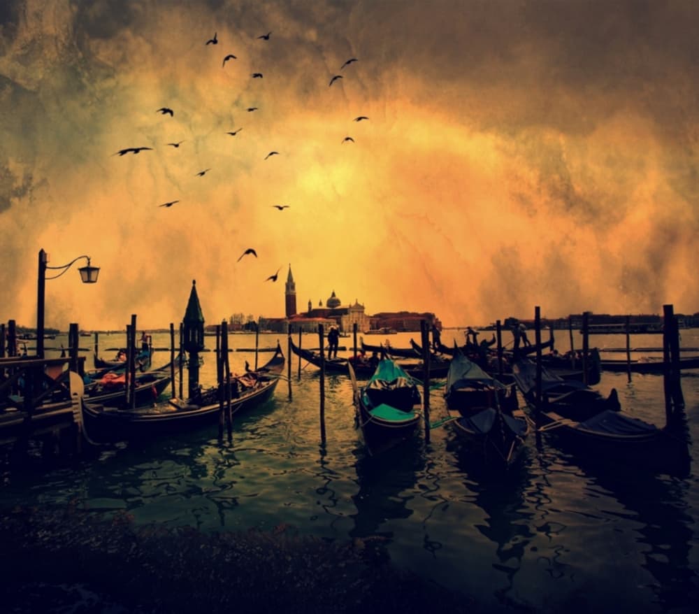 Dramatic Venice Sunset by Robert Fabrowski — canvas wall art