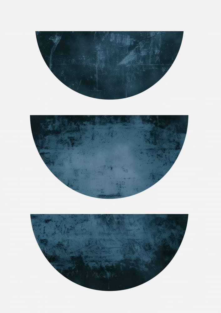 Textured Indigo Semicircles by SHANDU — canvas wall art