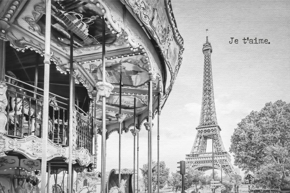 Eiffel Tower Carousel by Melanie Viola — canvas wall art