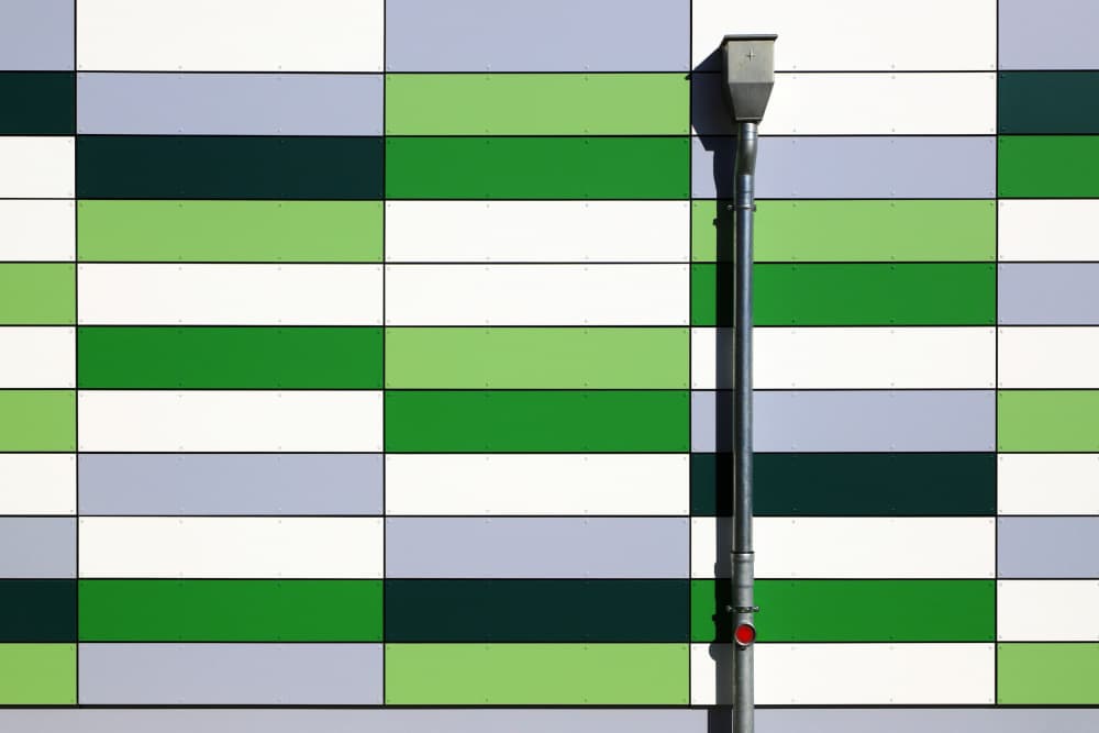 Sleek Green Facade by Hans-Wolfgang Hawerkamp — canvas wall art