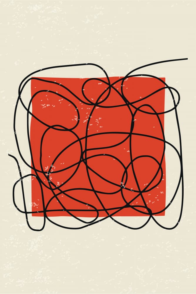 Tangled Red Lines by jay stanley — canvas wall art