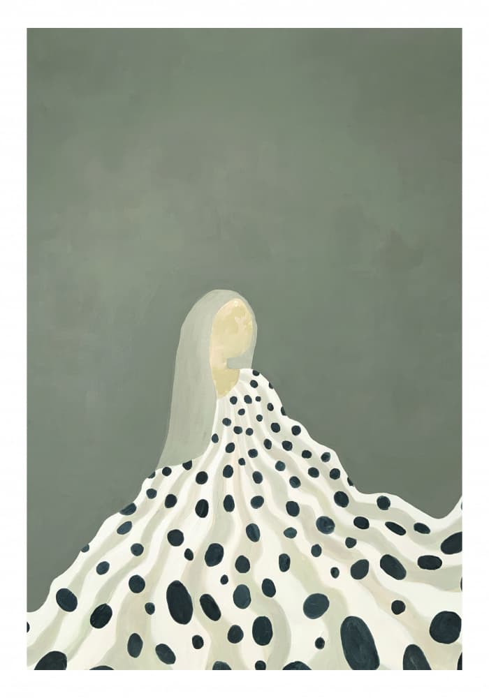 Elegant Polka Dot Woman by Emma Sandgren — canvas wall art