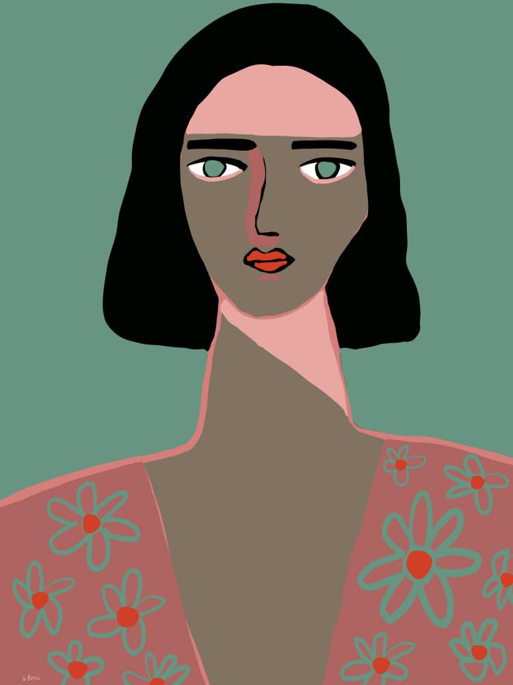 Stylish Floral Portrait by Sharyn Bursic — canvas wall art