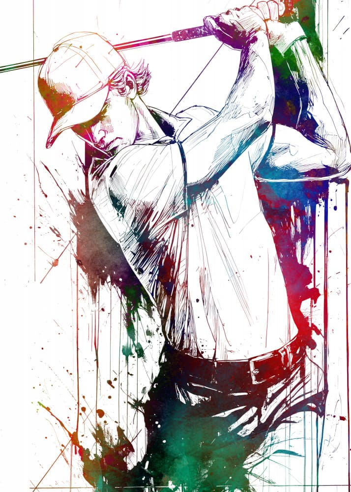 Golf Swing Dynamic by Justyna Jaszke — canvas wall art