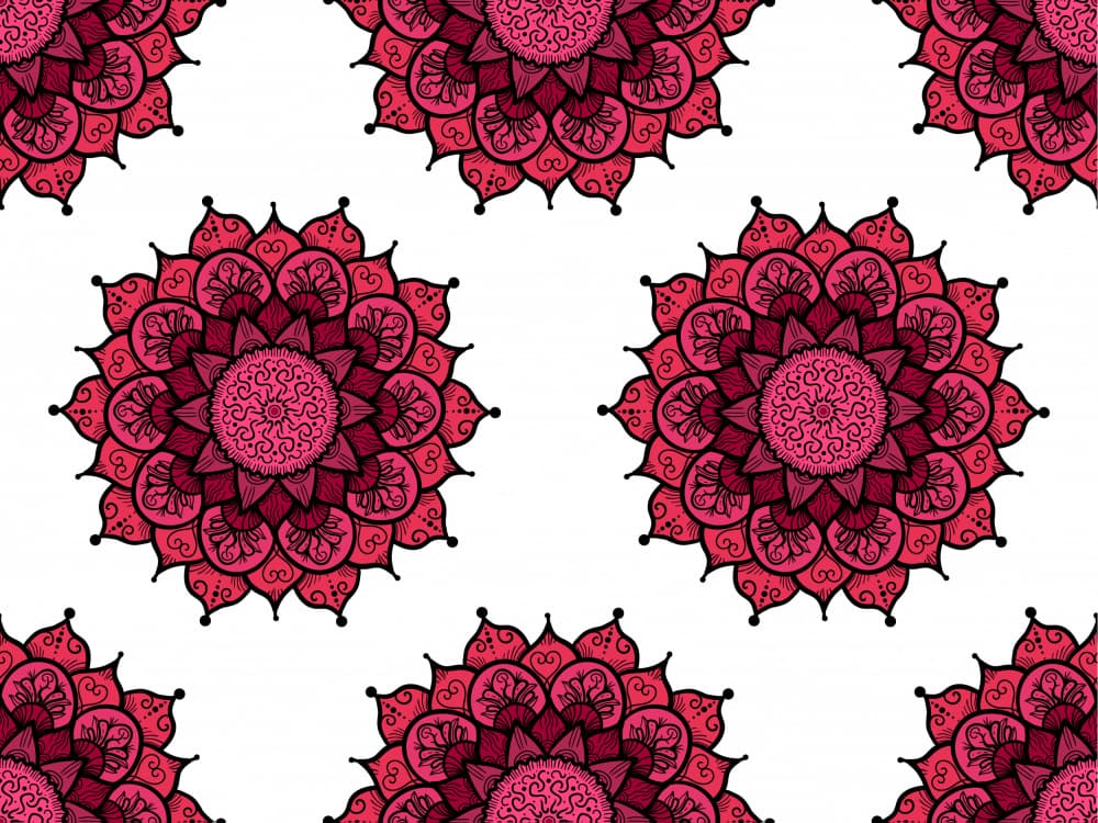 Pink Mandala Pattern by Marika Barsrsind — canvas wall art